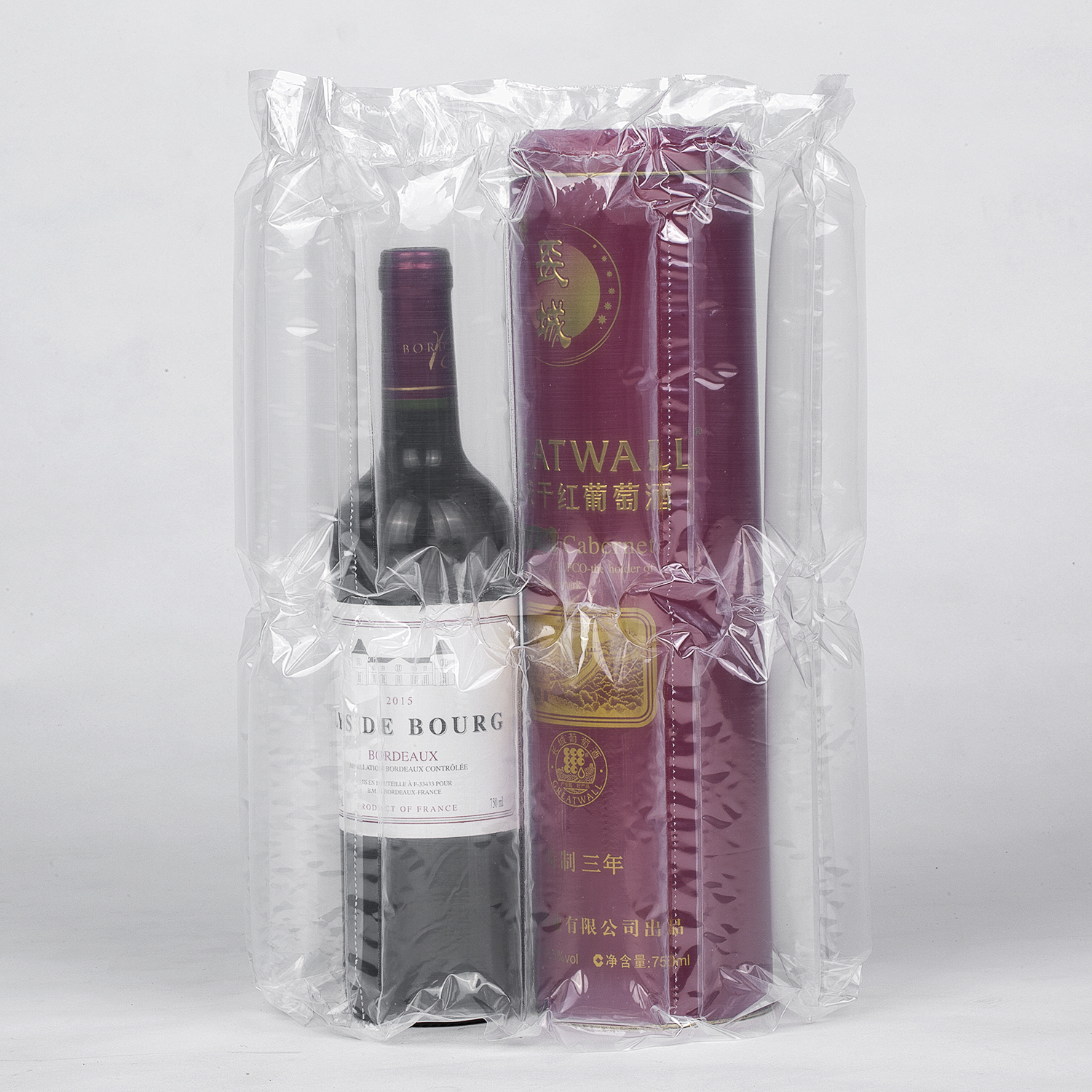 Rotoli di imballaggio protettivi flessibili per bottiglia di vino